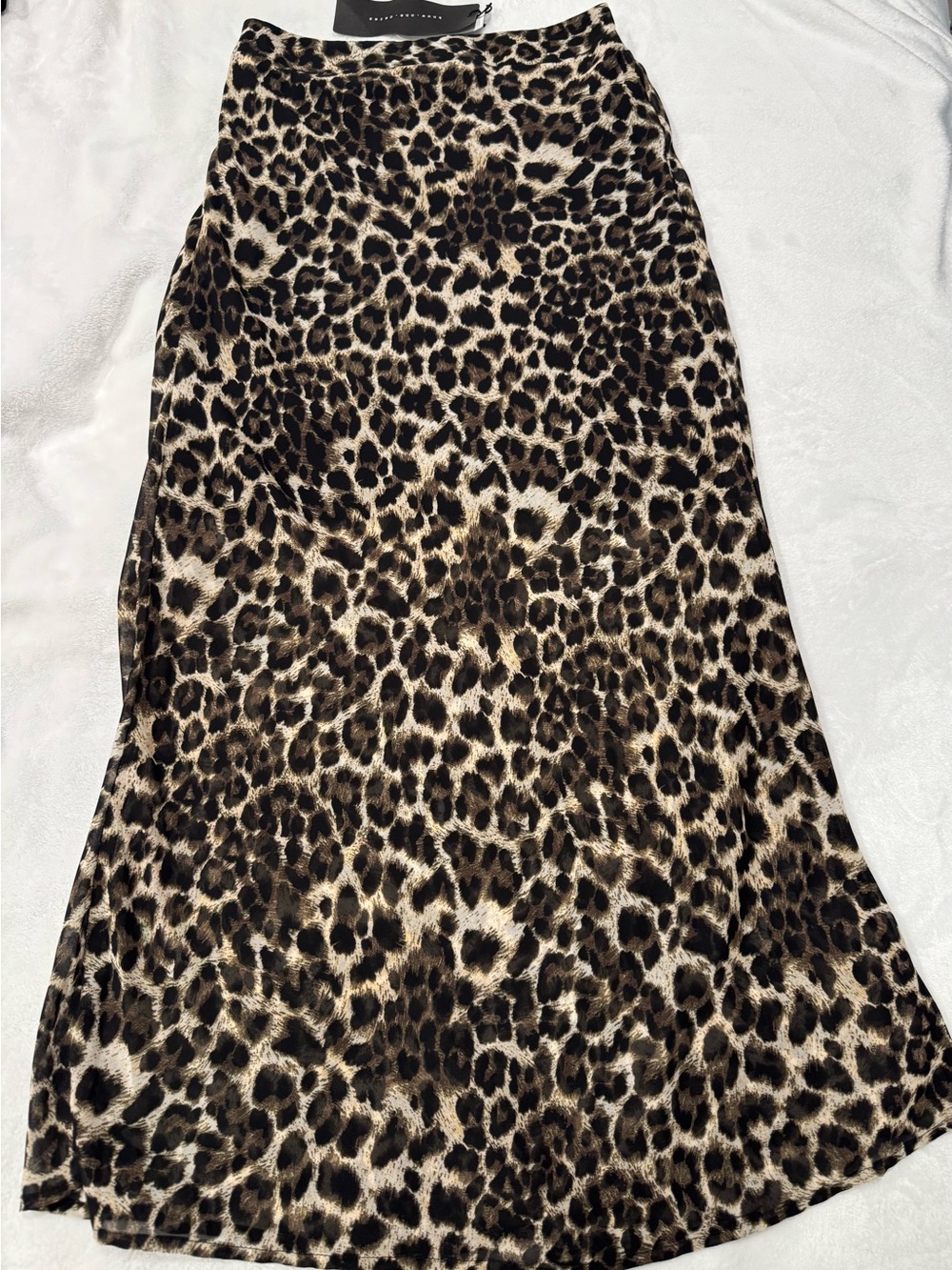 Leopard Print Maxi Skirt in Brown/Black